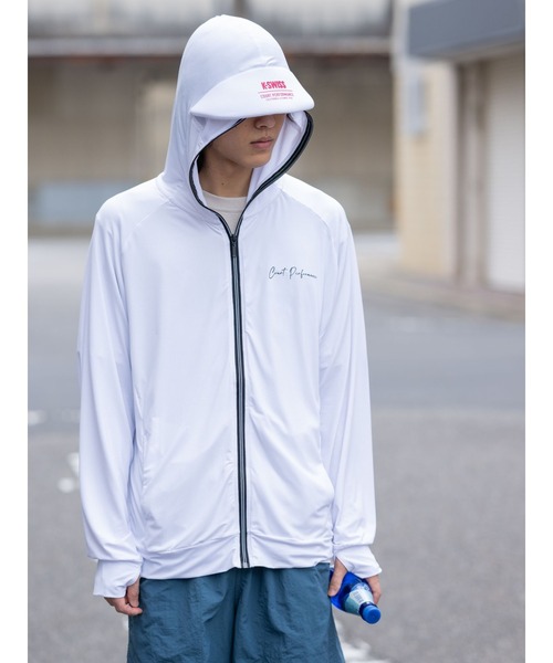K-SWISS(ケースイス)の「【K-SWISS/ケースイス】接触冷感パーカー/UV対策ジップアップフードパーカー(パーカー・メンズ・ブラック/ホワイト/ネイビー・MEDIUM/LARGE/X-LARGE)」の8枚目の写真