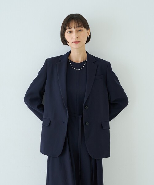 Rouge vif(ルージュヴィフ)の「【夏のオケージョンに / セットアップ対応】ダブルサテン後ろタイ2WAYワンピース / ポケット付き(ワンピース・レディース・ネイビー/ベージュ・36/38)」の21枚目の写真