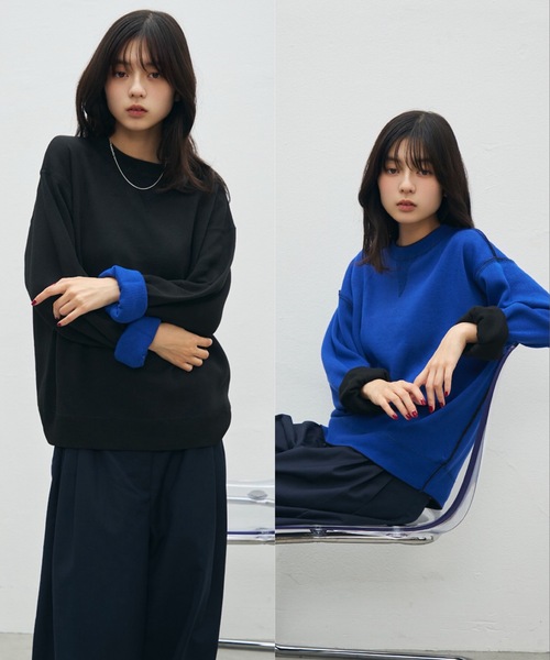 UNDERSTATEMENTs(アンダーステイトメント)の「【リバーシブルシリーズ】リバーシブルスウェットライククルーネックニット(ニット/セーター・メンズ・ブラウン/ライトグレー/ブラック・LARGE/MEDIUM)」の1枚目の写真