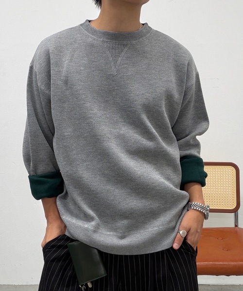 UNDERSTATEMENTs(アンダーステイトメント)の「【リバーシブルシリーズ】リバーシブルスウェットライククルーネックニット(ニット/セーター・メンズ・ブラウン/ライトグレー/ブラック・LARGE/MEDIUM)」の4枚目の写真