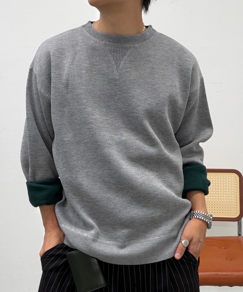 UNDERSTATEMENTs(アンダーステイトメント)の「【リバーシブルシリーズ】リバーシブルスウェットライククルーネックニット(ニット/セーター・メンズ・ブラウン/ライトグレー/ブラック・LARGE/MEDIUM)」の5枚目の写真