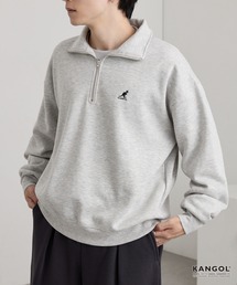 KANGOL/カンゴール 別注 ワンポイントロゴ刺繍 オーバーサイズ ハーフジップスウェット