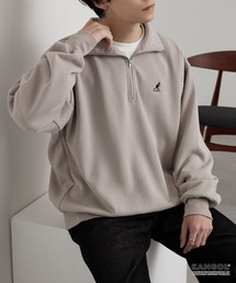 KANGOL/カンゴール 別注 ワンポイントロゴ刺繍 オーバーサイズ ハーフジップスウェット