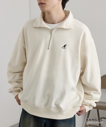 KANGOL/カンゴール 別注 ワンポイントロゴ刺繍 オーバーサイズ ハーフジップスウェット