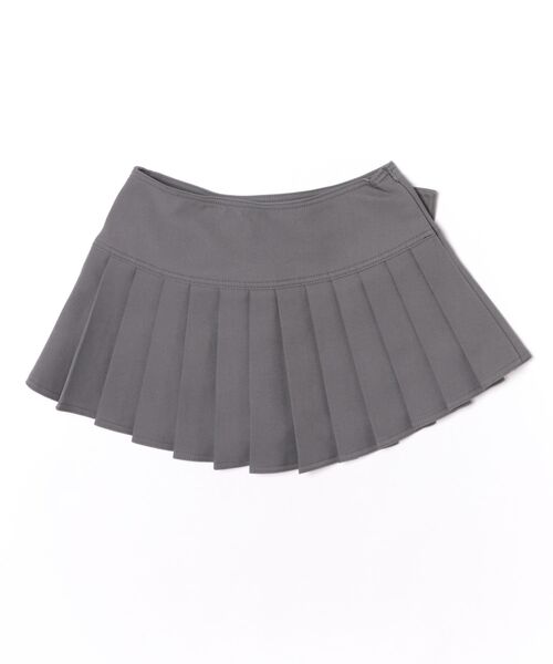 Figments(フィグメンツ)の「アイレットベルトプリーツミニスカパン(デニムスカート・レディース・ブラック/グレー・SMALL/MEDIUM)」の3枚目の写真