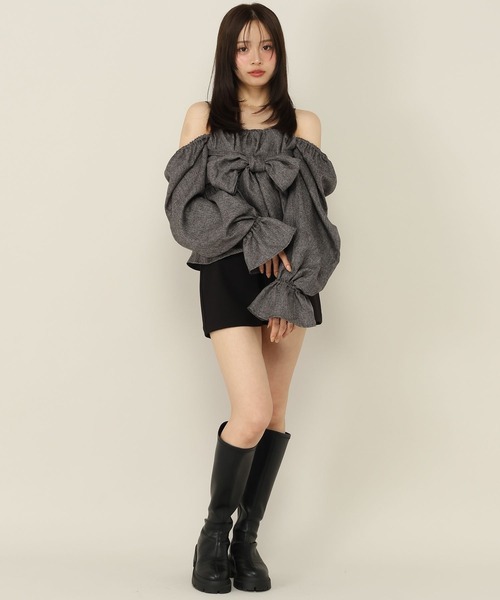 Heather(ヘザー)の「マルチWAYリボンブラウス 1066573(シャツ/ブラウス・レディース・ブラック系その他/ブラウン系その他/グレー・FREE)」の9枚目の写真