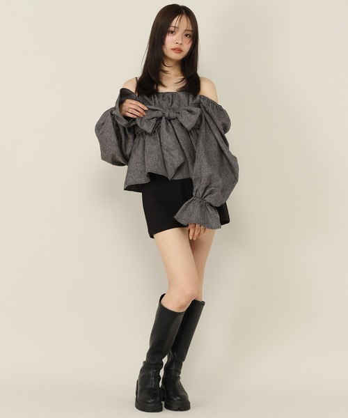 Heather(ヘザー)の「マルチWAYリボンブラウス 1066573(シャツ/ブラウス・レディース・ブラック系その他/ブラウン系その他/グレー・FREE)」の10枚目の写真