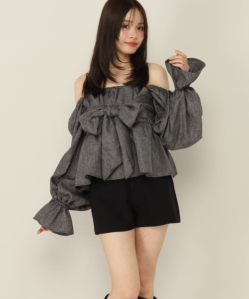 Heather(ヘザー)の「マルチWAYリボンブラウス 1066573(シャツ/ブラウス・レディース・ブラック系その他/ブラウン系その他/グレー・FREE)」の14枚目の写真