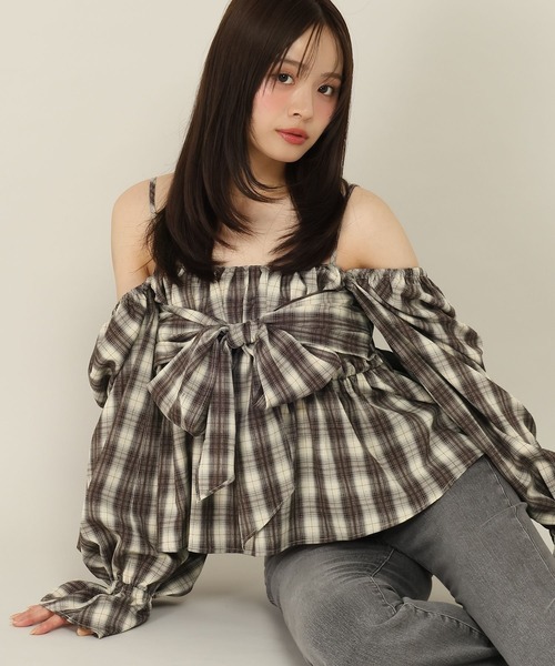 Heather(ヘザー)の「マルチWAYリボンブラウス 1066573(シャツ/ブラウス・レディース・ブラック系その他/ブラウン系その他/グレー・FREE)」の21枚目の写真