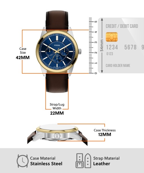 FOSSIL（フォッシル）の「フォッシル 腕時計 メンズ アナログ レザー FS6195（アナログ腕時計・メンズ・ブラウン・FREE）」の5枚目の写真