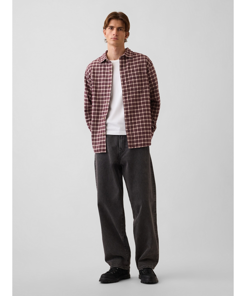 GAP(ギャップ)の「リラックスフィット フランネルシャツ(シャツ/ブラウス・メンズ・グリーン/ブルー/ワインレッド/ブラウン・L/M/XS/S)」の6枚目の写真