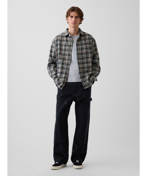 GAP(ギャップ)の「リラックスフィット フランネルシャツ(シャツ/ブラウス・メンズ・グリーン/ブルー/ワインレッド/ブラウン・L/M/XS/S)」の7枚目の写真