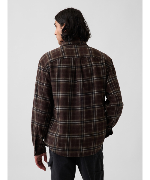 GAP(ギャップ)の「リラックスフィット フランネルシャツ(シャツ/ブラウス・メンズ・グリーン/ブルー/ワインレッド/ブラウン・L/M/XS/S)」の9枚目の写真