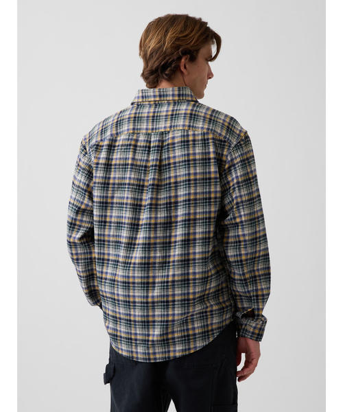 GAP(ギャップ)の「リラックスフィット フランネルシャツ(シャツ/ブラウス・メンズ・グリーン/ブルー/ワインレッド/ブラウン・L/M/XS/S)」の10枚目の写真