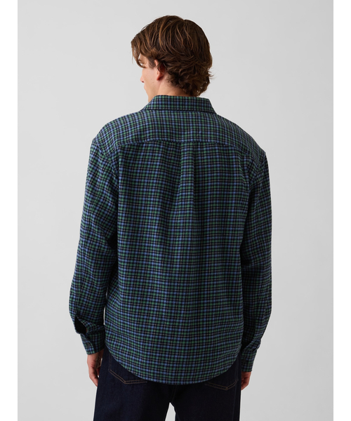 GAP(ギャップ)の「リラックスフィット フランネルシャツ(シャツ/ブラウス・メンズ・グリーン/ブルー/ワインレッド/ブラウン・L/M/XS/S)」の11枚目の写真