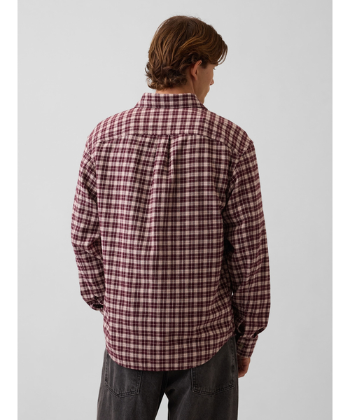 GAP(ギャップ)の「リラックスフィット フランネルシャツ(シャツ/ブラウス・メンズ・グリーン/ブルー/ワインレッド/ブラウン・L/M/XS/S)」の12枚目の写真