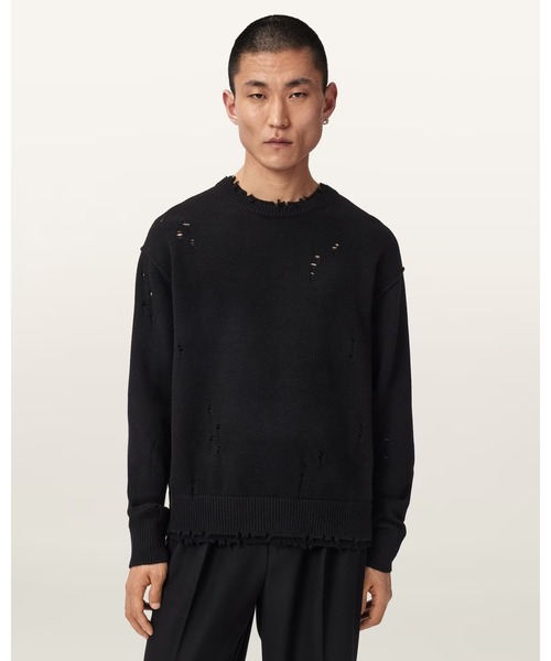 ALLSAINTS(オールセインツ)の「WOLF OVERSIZED WOOL BLEND JUMPER | WOLF オーバーサイズ ウール ブレンド ニット・セーター(ニット/セーター・メンズ・ブラック・XS/M)」の1枚目の写真