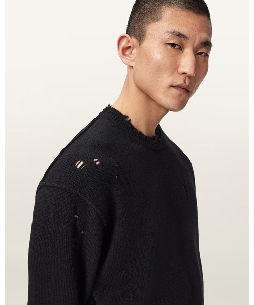 ALLSAINTS(オールセインツ)の「WOLF OVERSIZED WOOL BLEND JUMPER | WOLF オーバーサイズ ウール ブレンド ニット・セーター(ニット/セーター・メンズ・ブラック・XS/M)」の2枚目の写真