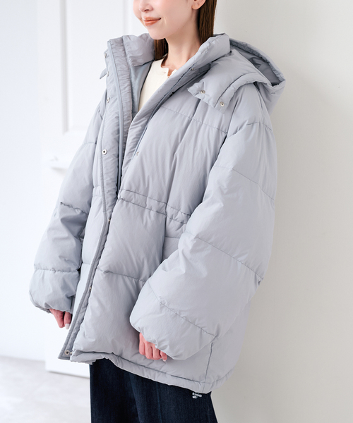 U by SPICK&SPAN(ユーバイスピックアンドスパン)の「タスランナイロン撥水ミドルダウン(ダウンジャケット/コート・レディース・アイボリー/ブルー/ブラック・38/36)」の11枚目の写真