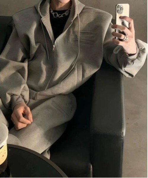 DOUBLE STEAL（ダブルスティール）の「DSオーバーサイズジップパーカー（パーカー・メンズ・グレー・X-LARGE/LARGE/MEDIUM）」の3枚目の写真