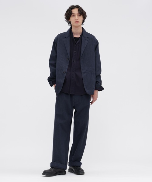 MHL.(エムエイチエル)の「WOOL COTTON TWILL(その他パンツ・メンズ・ネイビー/グレー・SMALL/MEDIUM/LARGE)」の2枚目の写真