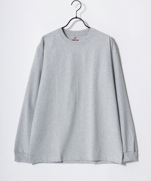 HANES（ヘインズ）の「Hanes/へインズ BEEFY/ビーフィー 無地 クルーネック 長袖Tシャツ/ロンT/1P パックT/レディース メンズ（Tシャツ/カットソー・メンズ・ブラック/マスタード/ネイビー/グレー/ホワイト/ダークグレー/グレイッシュベージュ・XL/S/M/L）」の15枚目の写真