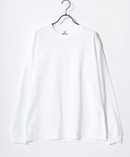 HANES（ヘインズ）の「Hanes/へインズ BEEFY/ビーフィー 無地 クルーネック 長袖Tシャツ/ロンT/1P パックT/レディース メンズ（Tシャツ/カットソー・メンズ・ブラック/マスタード/ネイビー/グレー/ホワイト/ダークグレー/グレイッシュベージュ・XL/S/M/L）」の11枚目の写真