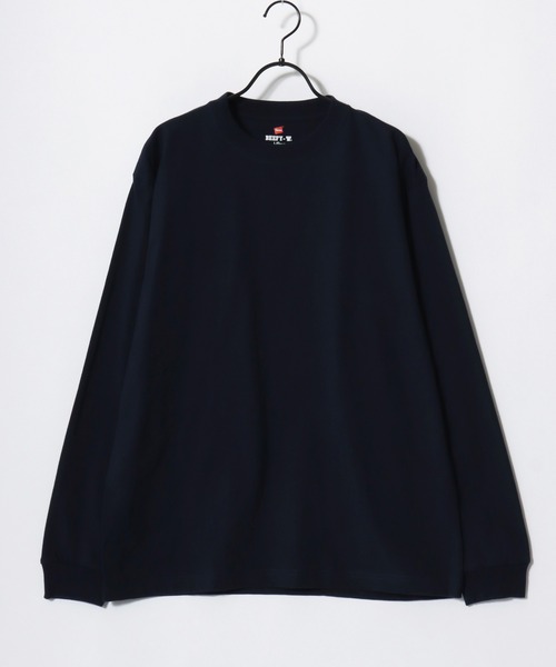 HANES（ヘインズ）の「Hanes/へインズ BEEFY/ビーフィー 無地 クルーネック 長袖Tシャツ/ロンT/1P パックT/レディース メンズ（Tシャツ/カットソー・メンズ・ブラック/マスタード/ネイビー/グレー/ホワイト/ダークグレー/グレイッシュベージュ・XL/S/M/L）」の13枚目の写真