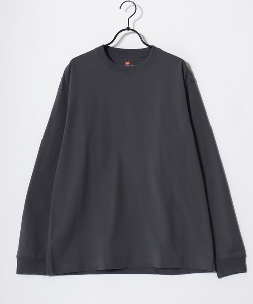 HANES（ヘインズ）の「Hanes/へインズ BEEFY/ビーフィー 無地 クルーネック 長袖Tシャツ/ロンT/1P パックT/レディース メンズ（Tシャツ/カットソー・メンズ・ブラック/マスタード/ネイビー/グレー/ホワイト/ダークグレー/グレイッシュベージュ・XL/S/M/L）」の17枚目の写真