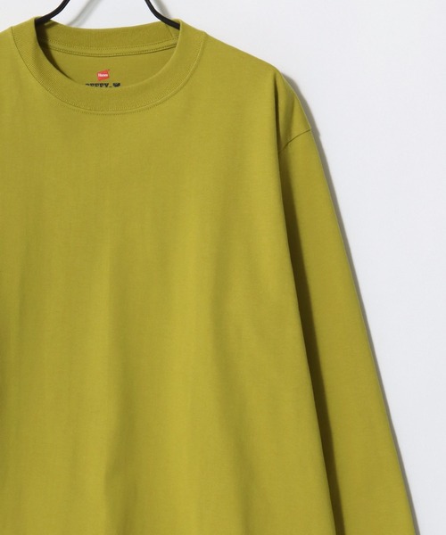 HANES（ヘインズ）の「Hanes/へインズ BEEFY/ビーフィー 無地 クルーネック 長袖Tシャツ/ロンT/1P パックT/レディース メンズ（Tシャツ/カットソー・メンズ・ブラック/マスタード/ネイビー/グレー/ホワイト/ダークグレー/グレイッシュベージュ・XL/S/M/L）」の10枚目の写真