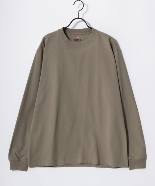 HANES（ヘインズ）の「Hanes/へインズ BEEFY/ビーフィー 無地 クルーネック 長袖Tシャツ/ロンT/1P パックT/レディース メンズ（Tシャツ/カットソー・メンズ・ブラック/マスタード/ネイビー/グレー/ホワイト/ダークグレー/グレイッシュベージュ・XL/S/M/L）」の19枚目の写真