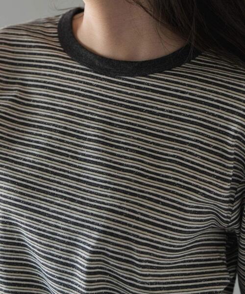 FORK&SPOON(フォークアンドスプーン)の「FORK&SPOON プレーティングボーダーロングスリーブTシャツ(Tシャツ/カットソー・レディース・パープル/チャコールグレー・1)」の8枚目の写真
