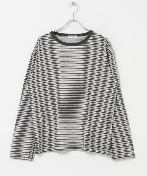 FORK&SPOON(フォークアンドスプーン)の「FORK&SPOON プレーティングボーダーロングスリーブTシャツ(Tシャツ/カットソー・レディース・パープル/チャコールグレー・1)」の10枚目の写真