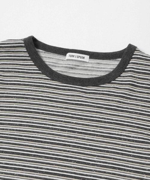 FORK&SPOON(フォークアンドスプーン)の「FORK&SPOON プレーティングボーダーロングスリーブTシャツ(Tシャツ/カットソー・レディース・パープル/チャコールグレー・1)」の11枚目の写真