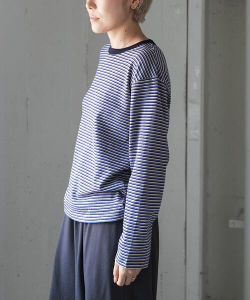 FORK&SPOON(フォークアンドスプーン)の「FORK&SPOON プレーティングボーダーロングスリーブTシャツ(Tシャツ/カットソー・レディース・パープル/チャコールグレー・1)」の16枚目の写真
