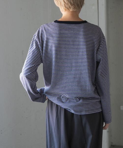 FORK&SPOON(フォークアンドスプーン)の「FORK&SPOON プレーティングボーダーロングスリーブTシャツ(Tシャツ/カットソー・レディース・パープル/チャコールグレー・1)」の18枚目の写真
