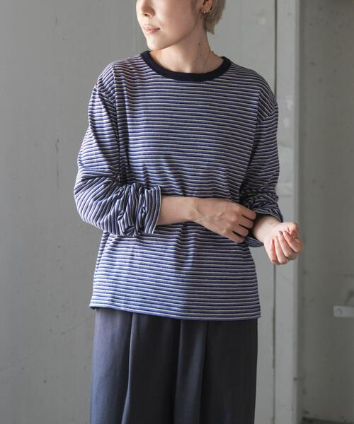 FORK&SPOON(フォークアンドスプーン)の「FORK&SPOON プレーティングボーダーロングスリーブTシャツ(Tシャツ/カットソー・レディース・パープル/チャコールグレー・1)」の20枚目の写真