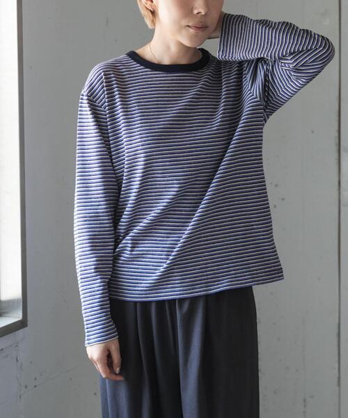 FORK&SPOON(フォークアンドスプーン)の「FORK&SPOON プレーティングボーダーロングスリーブTシャツ(Tシャツ/カットソー・レディース・パープル/チャコールグレー・1)」の21枚目の写真