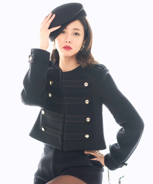 EIMY ISTOIRE(エイミーイストワール)の「NAPOLEON WOOL JACKET(ノーカラージャケット・レディース・ネイビー/ブラック/アイボリー・36/38)」の1枚目の写真