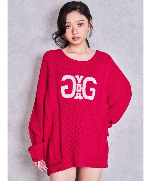 GYDA（ジェイダ）の「Symmetry GYDA HONEY COMBニットトップス（ニット/セーター・レディース・ピンク/オフホワイト/ブラック・FREE）」の21枚目の写真
