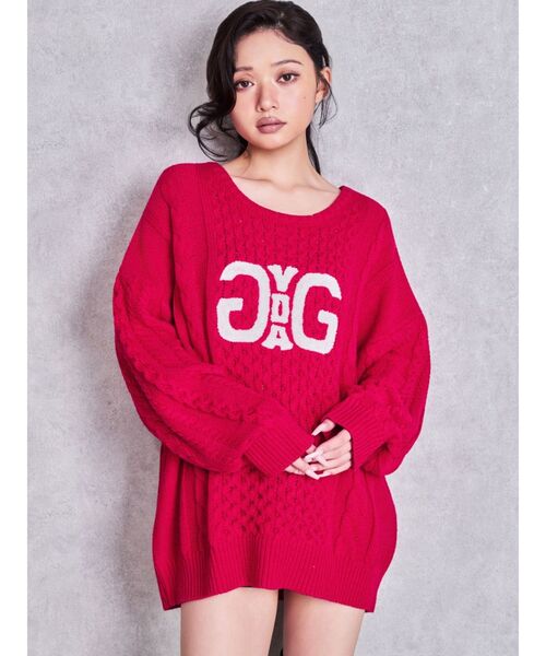 GYDA（ジェイダ）の「Symmetry GYDA HONEY COMBニットトップス（ニット/セーター・レディース・ピンク/オフホワイト/ブラック・FREE）」の22枚目の写真