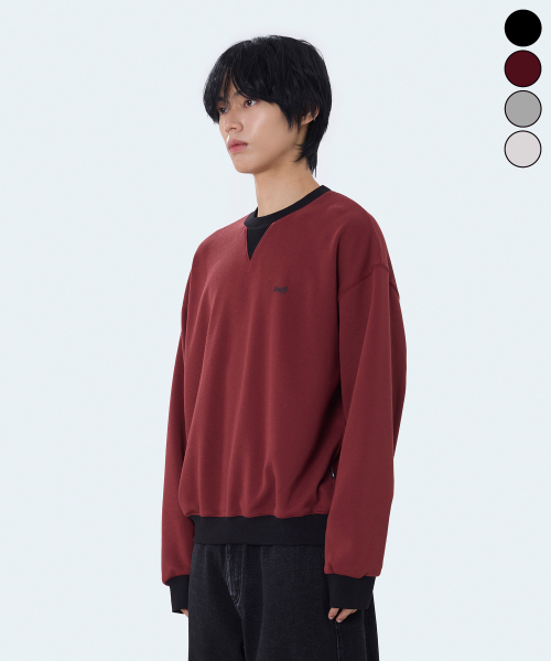 YOSEMITE（ヨセミティ）の「Vガジェット配色リブセミクロップスウェット 4Color YMT-1Y06（スウェット・レディース・ブラック/アッシュグレー/ライトグレー/バーガンディー・LARGE/MEDIUM/X-LARGE）」の6枚目の写真