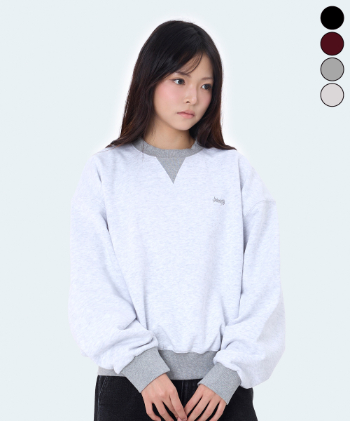 YOSEMITE（ヨセミティ）の「Vガジェット配色リブセミクロップスウェット 4Color YMT-1Y06（スウェット・レディース・ブラック/アッシュグレー/ライトグレー/バーガンディー・LARGE/MEDIUM/X-LARGE）」の8枚目の写真