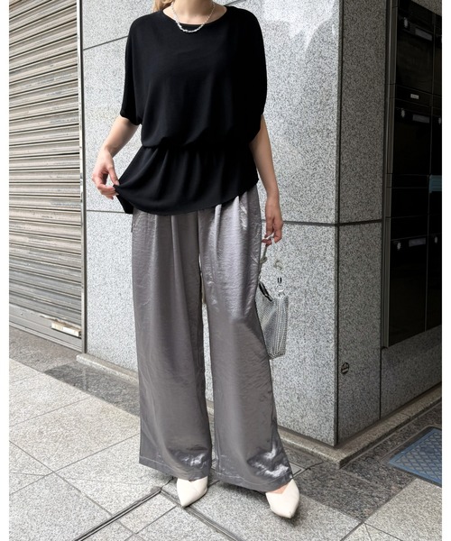 yoriMi(ヨリミー)の「サテンイージーパンツ(その他パンツ・レディース・グレー/ブラック/ライトベージュ・M/PS/L)」の10枚目の写真