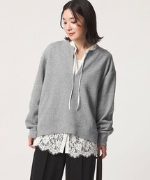 【WEB限定】<at ease>ダブルフェイス Vネック プルオーバー カットソー