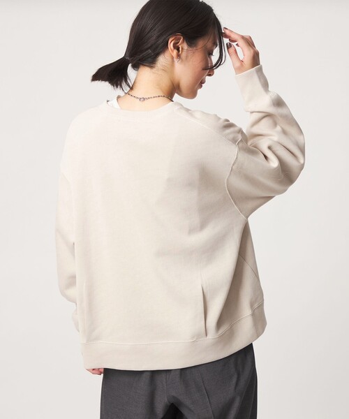 green label relaxing(グリーンレーベルリラクシング)の「【WEB限定】<at ease>ダブルフェイス Vネック プルオーバー カットソー(Tシャツ/カットソー・レディース・ブラック/ライトグレー/ナチュラル・FREE)」の7枚目の写真