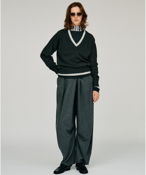 PRANK PROJECT(プランクプロジェクト)の「【2026Winter Pre-Order】アシメタックベルトウールパンツ / Asymmetrical Tuck Belt Wool Pants(その他パンツ・レディース・チャコールグレー・36/34/38)」の3枚目の写真