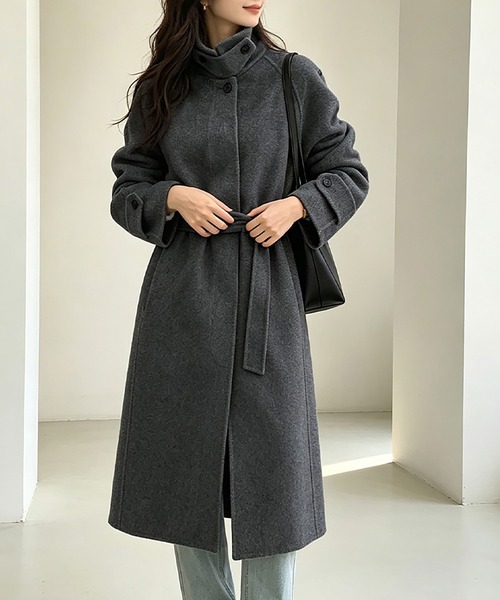 Doux Belle(ドゥーベル)の「チンストラップ×2WAYロングステンカラーコート(ステンカラーコート・レディース・グレー/ブラック/グレイッシュベージュ・FREE)」の22枚目の写真