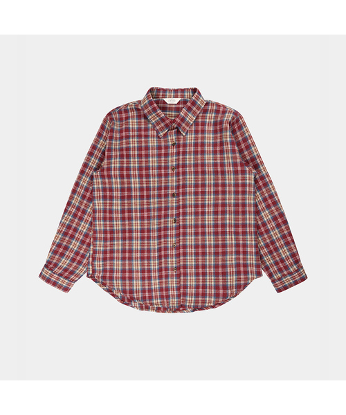 PIGMENT(ピグメント)の「クラシックオータムラベルシャツ/シャツ (KYNB2606312)(シャツ/ブラウス・レディース・グリーン/ブルー・FREE)」の1枚目の写真