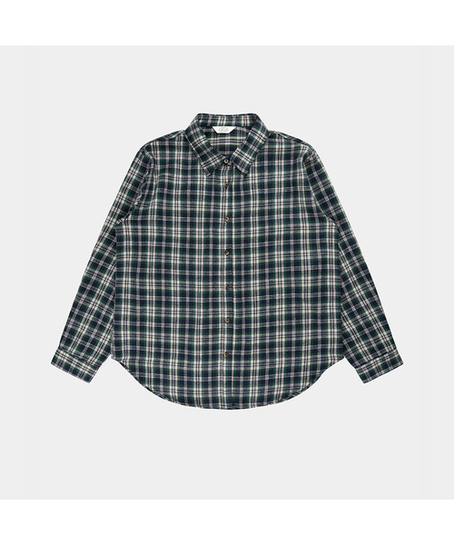 PIGMENT(ピグメント)の「クラシックオータムラベルシャツ/シャツ (KYNB2606312)(シャツ/ブラウス・レディース・グリーン/ブルー・FREE)」の2枚目の写真